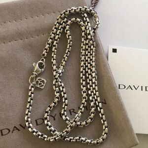 💯 David Yurman box chain necklace 26” long 3.6mm sterling silver 925